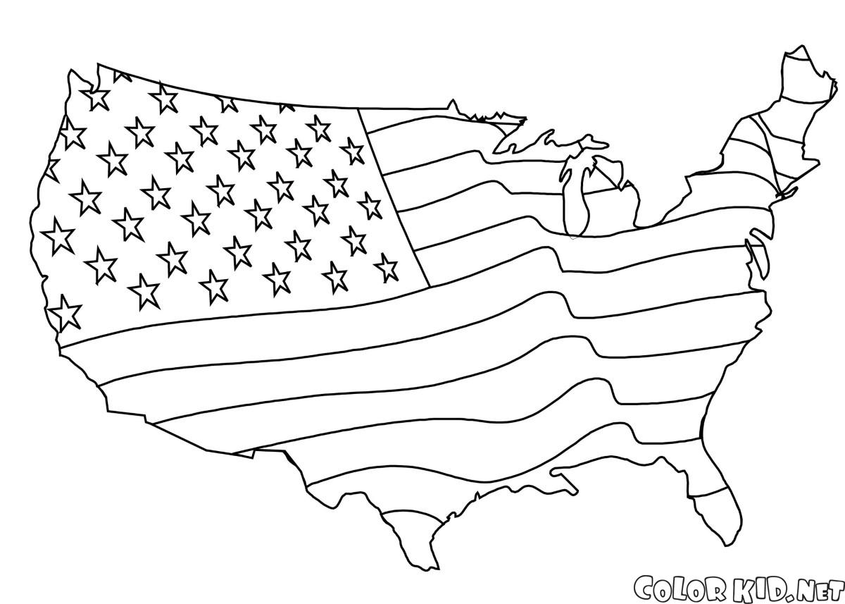 Bandeira americana Mapa