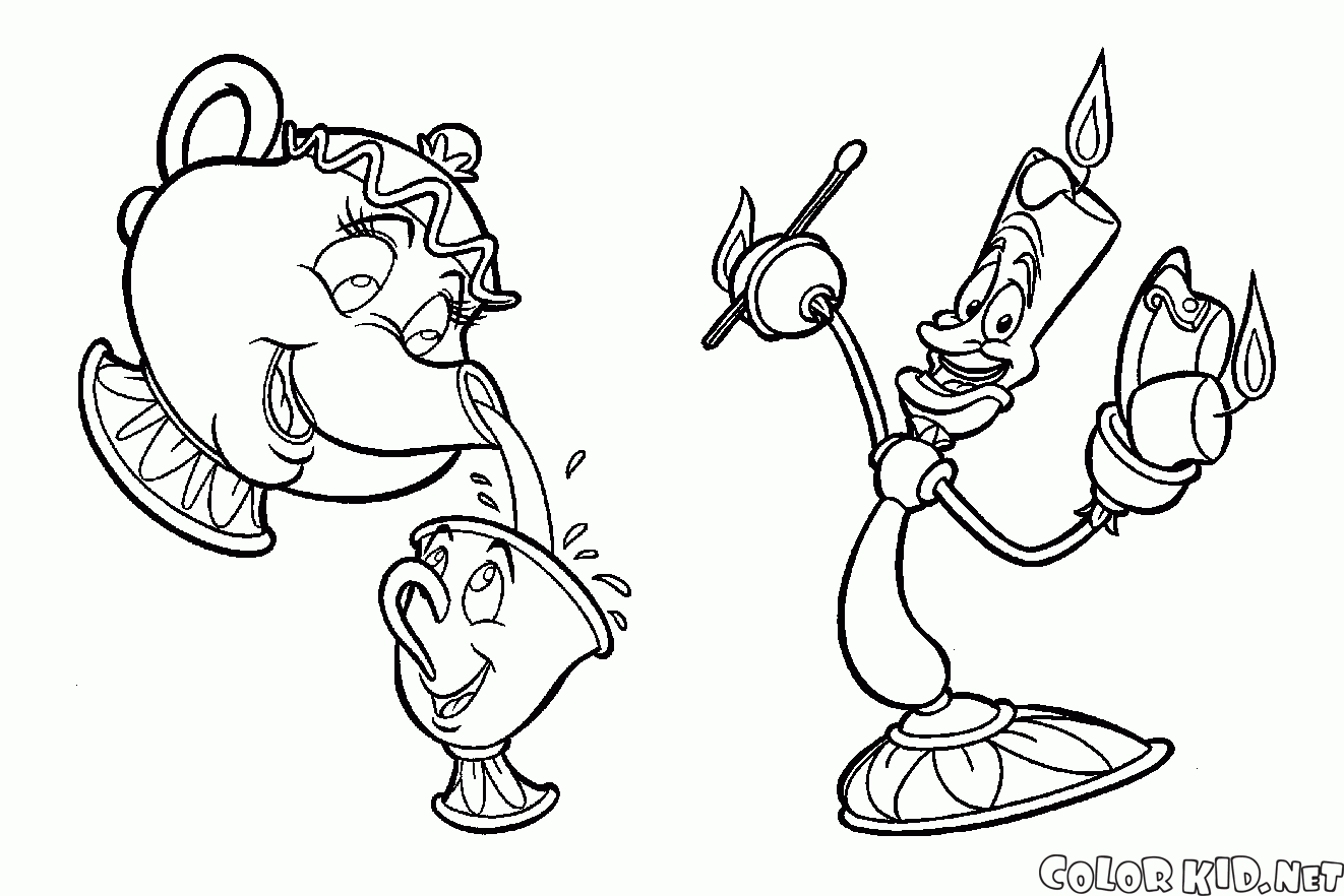 Download Coloring page - A Bela e o Monstro