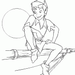 Peter com a lua no fundo