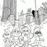 Smurfs em uma cidade grande