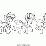 Pôneis em uma caminhada