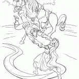 Cavalo, Flynn e Rapunzel