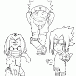 Naruto, Sasuke e Sakura