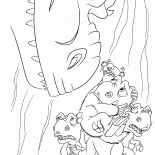 Coloring page - Rugido alto do dinossauro