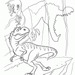 Coloring page - Rugido alto do dinossauro