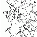 O gato cai de uma prateleira