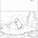 Um em um bloco de gelo