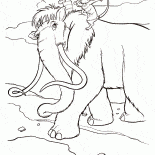 Bater e Eddie sobre o mamute