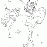 Musa e Flora em um rinque