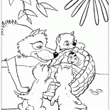 Coloring page - Mowgli com fogo