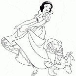 Branca de Neve dança com um anão