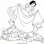 Branca de Neve e animais da floresta
