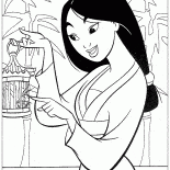 Mulan encontra um pássaro
