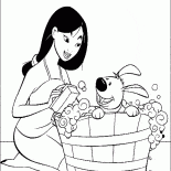 Mulan e filhote de cachorro