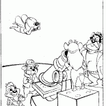 Toda a equipe no microscópio