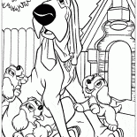 Cão grande e filhotes