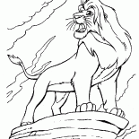 Simba sobre a rocha