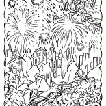 Fogos de artifício sobre a cidade