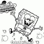 Bob Esponja está feliz