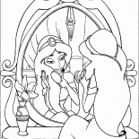 Princesa Jasmine e um espelho
