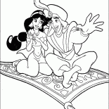 Aladdin e Jasmine na viagem