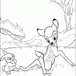 Hare e Bambi no gelo