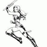 Gamora em batalha