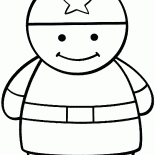 O soldado em um capacete