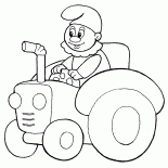O trator de brinquedo