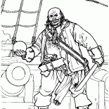 Pirata perto do canhão