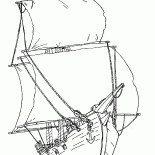 Vela do navio de piratas