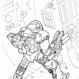 Um homem em traje espacial militar