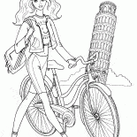 Menina com uma bicicleta