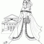 Princesa com um buquê