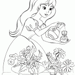 Princesa molha flores