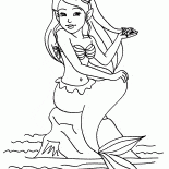 Sereia sentada sobre uma rocha
