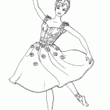 Bailarina em um vestido modesto