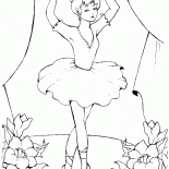 Bailarina e flores
