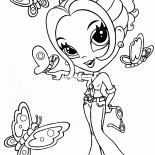 Uma menina e uma borboleta