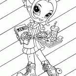 A menina em patins