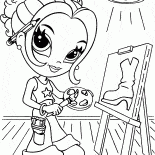A menina desenha