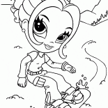 Menina em um snowboard