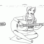 Barbie com guitarra