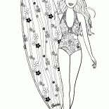 Barbie está envolvida em surf