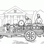O primeiro carro de bombeiros