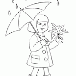 Menina sob o guarda-chuva