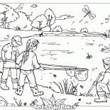 Crianças no lago