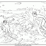 Surfando no mar