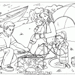 Família na fogueira
