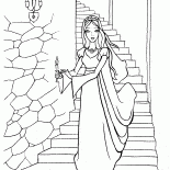 Princesa em um corredor misterioso
